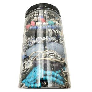 Mystery Jewelry Jar #1041 Wearable Quality Pieces 2lbs Necklace Bracelet Earring